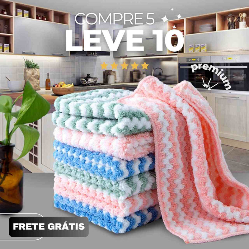 (Compre 5 Leve 10) Panos Mágicos® - Microfibra Macia para Limpeza Perfeita Premium - Promoção Especial