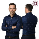 [PAGUE 3 LEVE 5] Camisa Manga Longa Casual European em Seda Gelo e Poliéster + BRINDES: Cinto, Carteira e Relógio