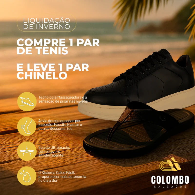 Kit Ferracini Sapatênis Ortopédico + Chinelo Massageador [Envio Nacional}