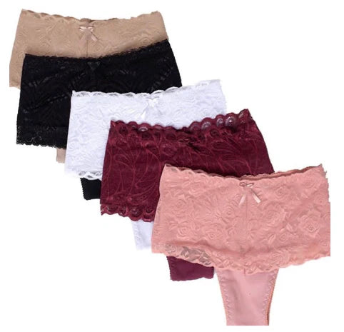 Kit Calcinha Cinta Modeladora Rendada - 5 unidades (Últimas Unidades com Frete Grátis)