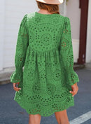 Novidade 2025 - Vestido casual de renda com ilhós para mulheres