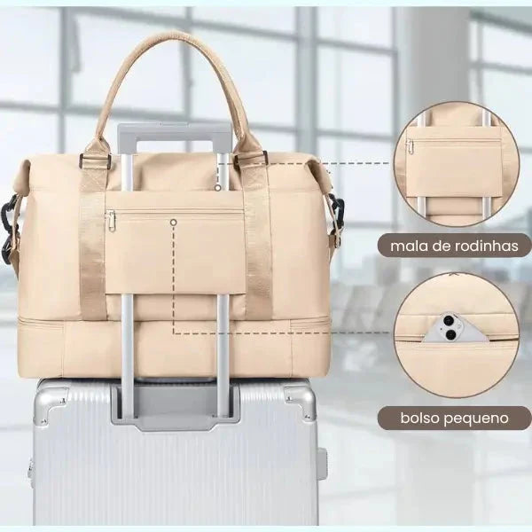Bolsa-Mala Impermeável com Bolsos Multifuncionais - Elegância Urbana + BRINDE