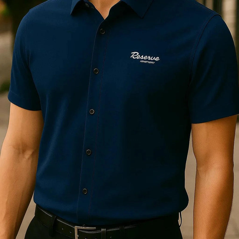 [Leve 5, Pague Só 3] Camisa Polo Riviero Masculina em Seda Natural de Amoreira, Poliéster e Rayon + 3 Bermudas e Relógio GRÁTIS